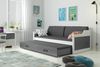 BMS Jugendbett Dawid Weiß Graphit Bettkasten 2xMatratze Bild 2