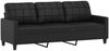 vidaXL 3-Sitzer-Sofa mit Hocker Schwarz 180 cm Kunstleder , Schwarz Bild 4