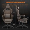 Ferghana Gaming-Stuhl Ergonomisch,Racing Gamer Sessel mit Fußstütze, Lendenkissen,Kopfkissen (Packung), PU Leder Computerstuhl, 360° drehbar Bild 4