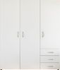 HARRY Kleiderschrank Weiß - Vielseitiger Drehtürenschrank 3-türig für Ihr Schlafzimmer - 150 x 176 x 51 cm (B/H/T) Bild 3