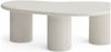 Couchtisch Evan 130 cm Cream White - Moderner ovaler Sofatisch mit Säulenfuß Bild 5