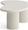 Couchtisch Evan 130 cm Cream White - Moderner ovaler Sofatisch mit Säulenfuß Bild 4