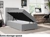 MEBLINI Boxspringbett LUKAS 80x200 cm mit Bettkasten - H3/Grau Webstoff Gepolstert Einzelbett mit Topper & Bonellfederkern-Matratze - 80x200 Links Bild 5