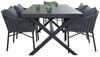IDIMEX Gartenlounge-Set ISOLA, Garten-Essgruppe, 6 Personen wetterfest aus Alu und Rope schwarz/grau Bild 2