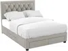 Vente-unique - Polsterbett mit Schubladen - 160 x 200 cm - Samt - beige - LEOPOLD Bild 2