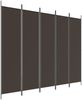 vidaXL 5-tlg. Paravent Braun 250x200 cm Stoff 350187 Bild 2