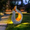 LED Solarleuchte, Skulptur, grau, gold Bild 5
