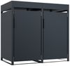 GARLIVO Mülltonnenbox Blaustern Mülltonnenbox mit Pflanzdach 2er 240L, Verschließbare Mülltonnenverkleidung -modernes Design als Sichtschutz Bild 2