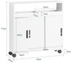SoBuy BZR02-W Toilettenschrank mit Toilettenpapierhalter, MDF, Lackiert, Weiß, 70 x 71 x 20 cm Bild 3