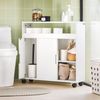 SoBuy BZR02-W Toilettenschrank mit Toilettenpapierhalter, MDF, Lackiert, Weiß, 70 x 71 x 20 cm Bild 2