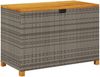 vidaXL Gartentruhe Grau 110x55x63 cm Poly Rattan Akazienholz 366286 Bild 2