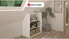 Vente-unique - ADEZIO Kleine Schlafzimmeraufbewahrung Holz, Platte BeigeWeiß - B 50 cm x H 110 cm x L 91,3 cm Bild 2