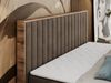 Boxspringbett mit dekorativem Kopfteil und zwei Bettkästen, Eiche Holzrahmen - ALBERO 4 - 180x200 cm - Braun Velours - H4 Bild 4