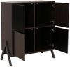 Kommode HWC-O40, Schrank Sideboard Highboard mit Türen Staufächer, MDF Metall Melamin 94x79x40cm ~ Walnuss-Optik Bild 5