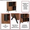 Kommode HWC-O40, Schrank Sideboard Highboard mit Türen Staufächer, MDF Metall Melamin 94x79x40cm ~ Walnuss-Optik Bild 2