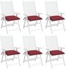 vidaXL Stuhlkissen 6 Stk. Weinrot 40x40x7 cm Oxford-Gewebe 361479 Bild 4