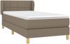 Einzelbett, Polsterbett mit Matratze Stoff Taupe 100x200 cm Bild 3