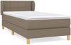 Einzelbett, Polsterbett mit Matratze Stoff Taupe 100x200 cm Bild 2