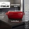 STONELINE Bräter mit Aluguss-Deckel auch als Auflaufform verwendbar (43x26, rot), Aluminiumguss (Set, 2-tlg, 1x Aluguss Bräter, 1x Deckel), Multifunktions-Bräter, induktionsgeeignet, Designed in Germany Bild 3