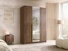 Drehtürenschrank Cikzori II, Kleiderschrank mit 3 Türen, Frontspiegel (Farbe: Nuss Warmia / Nuss Warmia + Gold) Bild 2