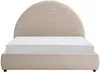 Vente-unique - LIRIMO Bett SamtStoff Beige - B 214 cm x H 111 cm x L 175 cm Bild 4