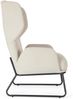 Sessel Elipho aus Stoff, klassischer Stil, Beige, gepolstert, schwarzes Metallgestell Bild 2