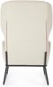 Sessel Elipho aus Stoff, klassischer Stil, Beige, gepolstert, schwarzes Metallgestell Bild 4