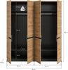 Kleiderschrank Sova 4-türig – Moderner Schrank in Eiche-Optik & Schwarz mit Stauraum Bild 3
