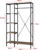 Garderobenständer Hvidovre 170x100x35 cm Schwarz/Holzfarben [en. casa] Bild 2
