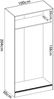Dmora Kleiderschrank 2 Türen Abigale, Kleiderbügel für Schlafzimmer, Mehrzweckschrank, 100x50h204 cm, Glänzendes Weiß Bild 3