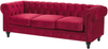 3-Sitzer Sofa Samtstoff dunkelrot CHESTERFIELD Bild 4