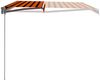 vidaXL Einziehbare Markise Handbetrieben 450 x 300 cm Orange und Braun 3051219 Bild 4