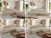 Mks Möbel 'RILASSO' Ecksofa, mit Relax-funktion, Elektrisch verstellbarer Sitz, L-förmige Ecke mit Armlehnen, Wellenfeder, Creme, Stoff, rechts Bild 2