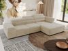 Mks Möbel 'RILASSO' Ecksofa, mit Relax-funktion, Elektrisch verstellbarer Sitz, L-förmige Ecke mit Armlehnen, Wellenfeder, Creme, Stoff, rechts Bild 4