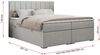 Boxspringbett mit 2 Bettkästen, Matratze und Topper, Polsterbett - ALLY - 200x200cm - Hellgrau Stoff - H4 Bild 5