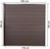WPC-Sichtschutz Sarthe, Windschutz Zaun, Alu-Pfosten ~ Erweiterungselement, 1,85m braun Bild 5