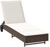 vidaXL Sonnenliege mit Rollen und Auflage Braun Poly Rattan 4104034 Bild 2
