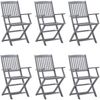 vidaXL Klappbare Gartenstühle 6 Stk. mit Sitzkissen Massivholz Akazie 3065416 Bild 2