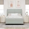 vidaXL Boxspringbett mit Matratze Hellgrau 200 x 140 cm Samt 3340874 Bild 3