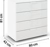 rauch Aditio Box, Kommode, 2 Schubladen, mit Glasfront, mit Softclose-Funktion, Farbe Weiß, BxHxT 80x81x42cm Bild 4