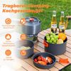 GLIESE Topf-Set Camping-Kochset für Wanderungen, Camping oder Picknicks, Aluminium (13-tlg, Topf, Bratpfanne, Kaffeekanne, Suppenlöffel,Reisöffel), für 4-5 Personen Bild 4