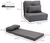 HOMCOM Schlafsofa mit verstellbarer Rückenlehne, Zierkissen, Bodensofa 1 Teile, für Wohnzimmer, Schlafzimmer, Leinen, Dunkelgrau Bild 2
