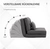 HOMCOM Schlafsofa mit verstellbarer Rückenlehne, Zierkissen, Bodensofa 1 Teile, für Wohnzimmer, Schlafzimmer, Leinen, Dunkelgrau Bild 3