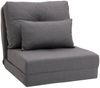HOMCOM Schlafsofa mit verstellbarer Rückenlehne, Zierkissen, Bodensofa 1 Teile, für Wohnzimmer, Schlafzimmer, Leinen, Dunkelgrau Bild 5