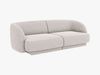 Micadoni 2-Sitzer Sofa Miley | Beinfarbe Black Plastic, Hellgrau, Chenille Bild 2