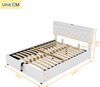Merax 160*200 cm Doppelbett, Polsterbett, mit Umgebungslicht, USB- und Typ-C-Steckdose, 24-Tasten-Fernbedienung, Bett kann angehoben und abgesenkt werden, weiß Bild 4