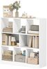 Bücherregal mit 8 Fächern, Holzwerkstoff, 97,5 x 30 x 100 cm, Weiß Bild 4