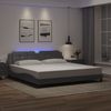 Doppelbett, Bettgestell Modernen mit LED ohne Matratze Grau 200x200 cm d1412e Bild 2