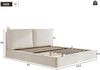 Polsterbett,Doppelbett,160 x 200cm,Bett mit Lattenrost, gepolstertes Kopfteil, Beige Chenille Bild 3