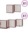 vidaXL 9-tlg. Hundetor mit Tür Faltbar Braun 450 cm Pappelholz 3155547 Bild 2